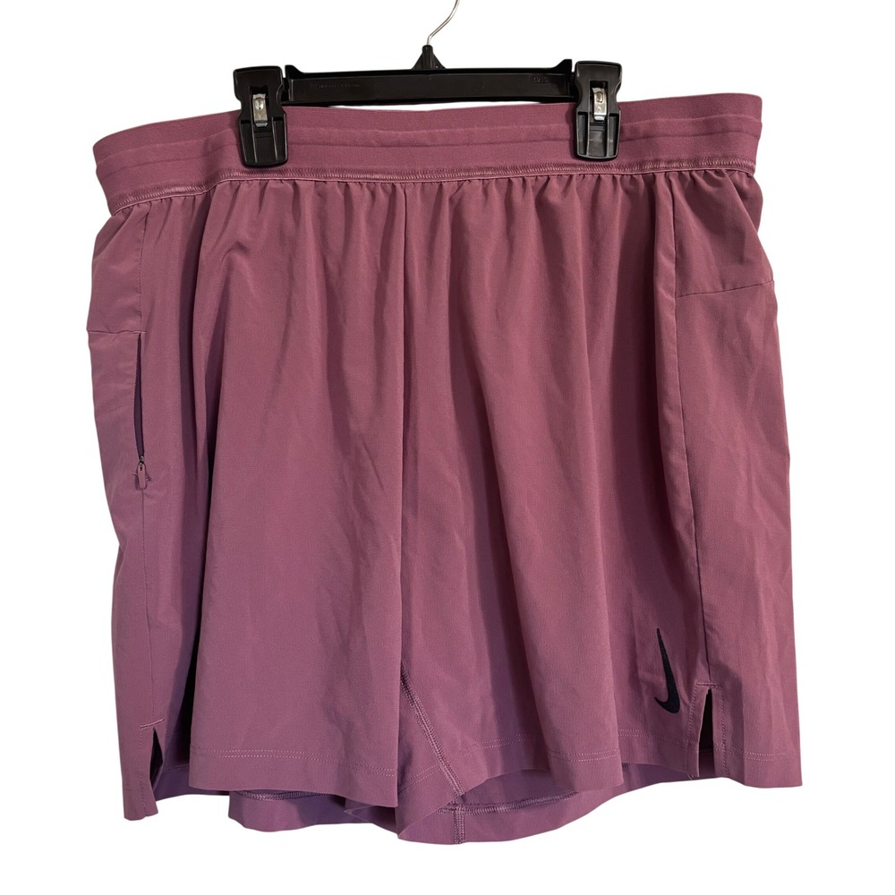 Nike Flex Stride 2-in-1 Running Shorts Mens Mauve Purple‎ Gym Athletic XL